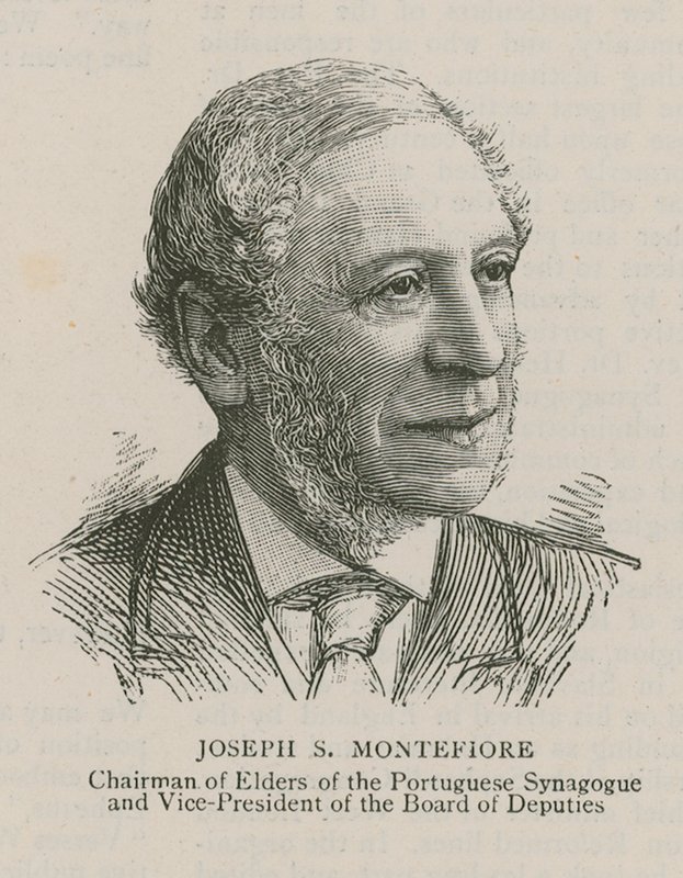 Joseph S Montefiore, a Portugál Zsinagóga Vének elnöke és a Képviselőtestület alelnöke alkotó: English School