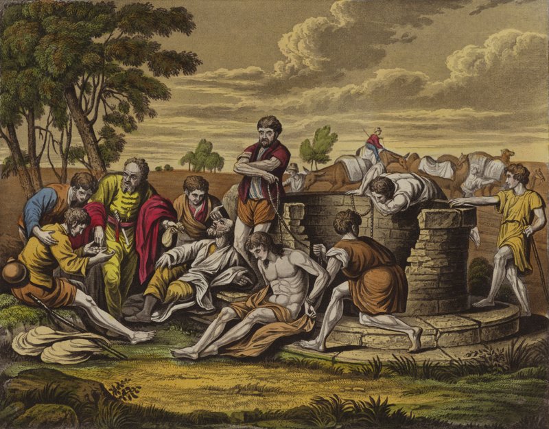 Józsefet eladják Egyiptomba (színes litho) alkotó: English School