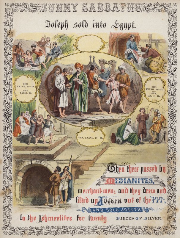 Józsefet eladták Egyiptomba (színes metszet) alkotó: English School