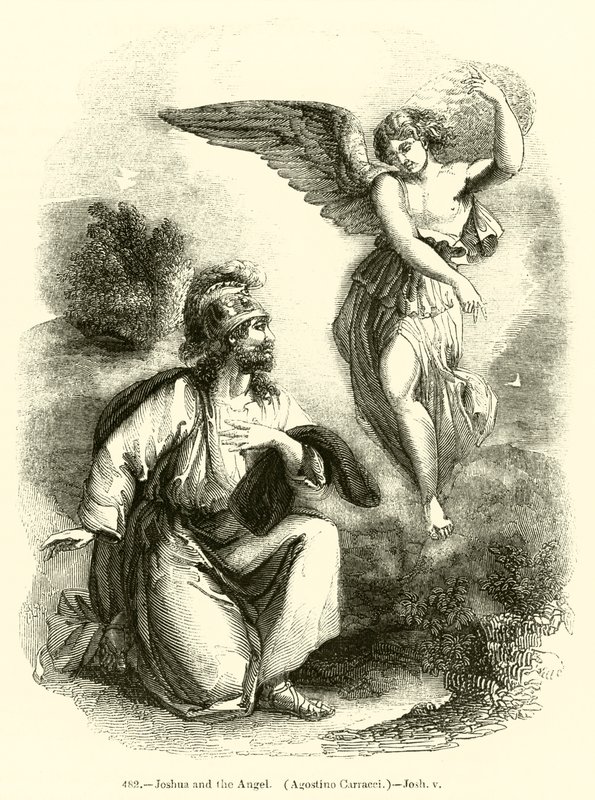 Joshua és az angyal, Agostino Carracci, Joshua v (metszet) alkotó: English School