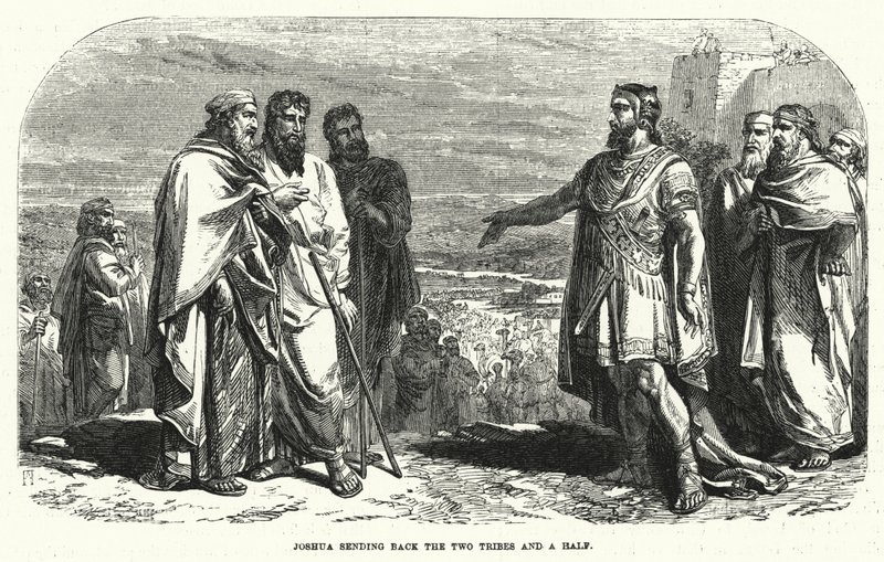 Joshua visszaküldi a két és fél törzset (metszet) alkotó: English School