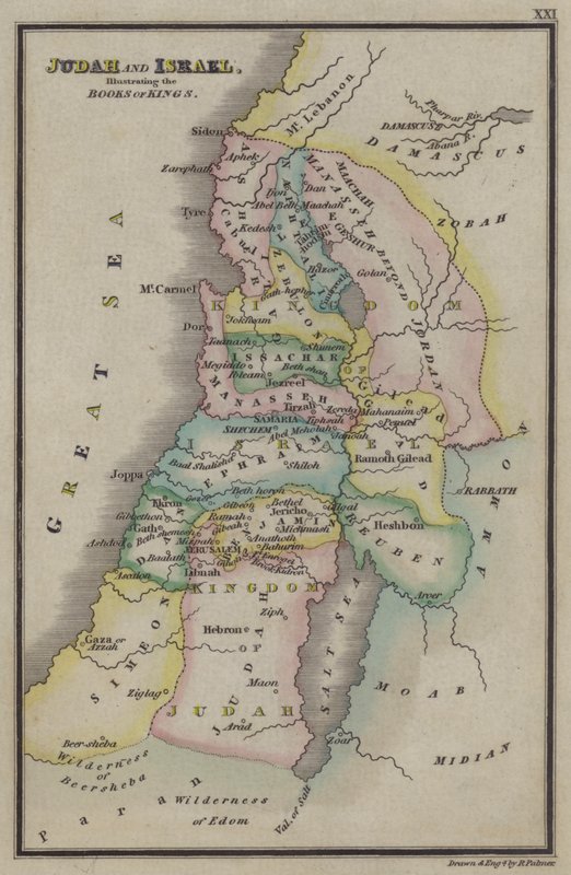 Júda és Izrael, a Királyok Könyveit illusztrálva (színes metszet) alkotó: English School