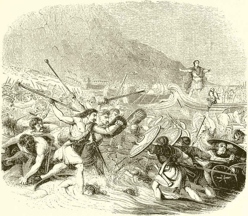 Julius Caesar inváziója Nagy-Britanniában alkotó: English School