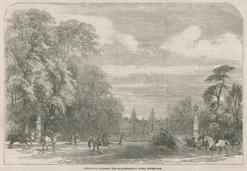 Kensington Gardens, a Coalbrookdale Gates, Rotten Row, London alkotó: English School