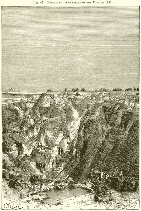 Kimberley: A bánya megjelenése 1880-ban alkotó: English School