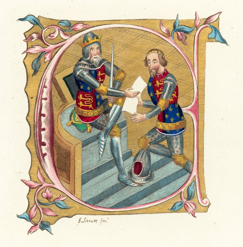 III. Edward király és Edward herceg (színes metszet) alkotó: English School