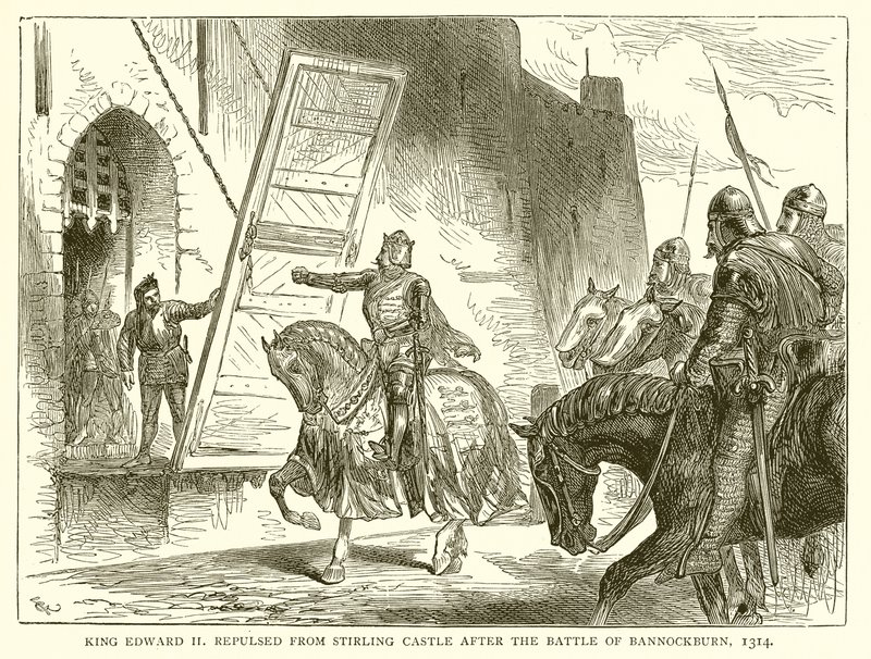 II. Edward királyt visszaverték Stirling kastélyából a bannockburni csata után, 1314 alkotó: English School