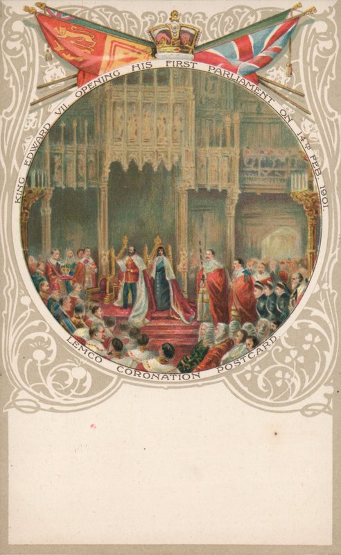 VII. Edward király 1901. február 14-én megnyitotta első parlamentjét alkotó: English School