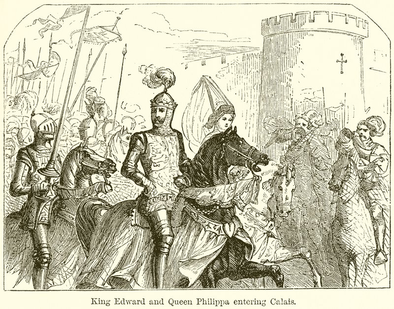 Edward király és Fülöp királyné belép Calais-ba alkotó: English School