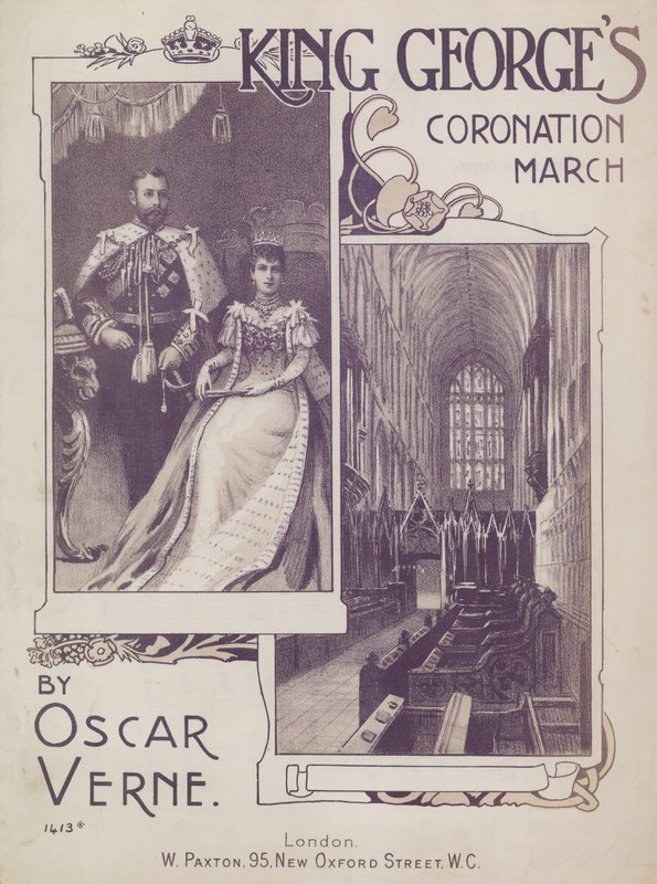 Georges király koronázási menete, Oscar Verne alkotó: English School