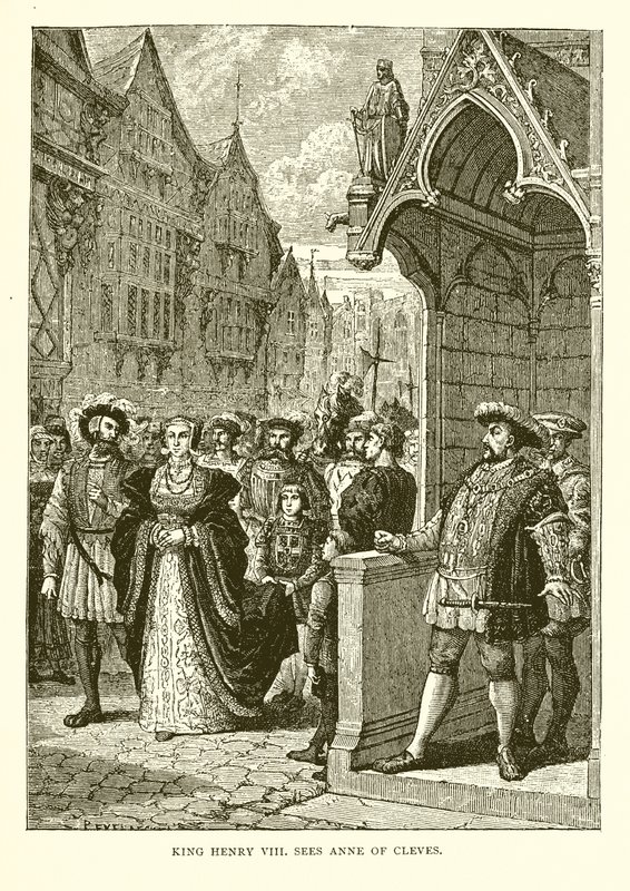 Henrik király látja Cleves Annáját (metszet) alkotó: English School