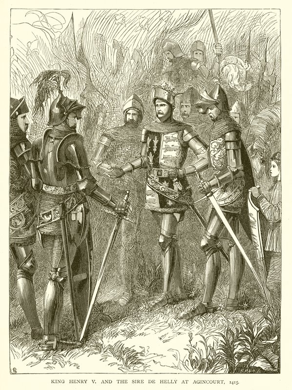 V. Henrik király és a Sire de Helly Agincourtban, 1415 alkotó: English School