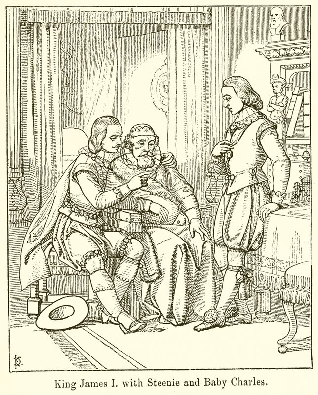 I. Jakab király Steenie-vel és Charles babával alkotó: English School