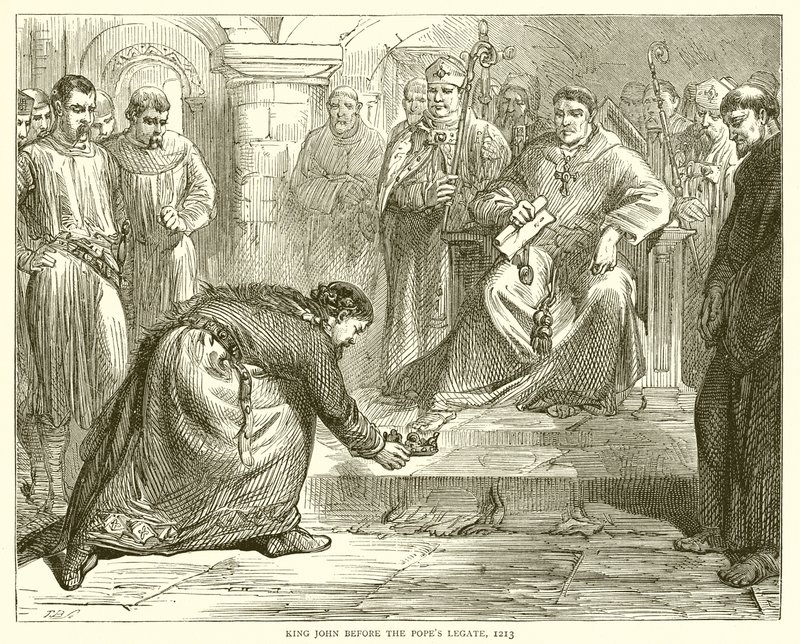 János király a pápai legátus előtt, 1213 alkotó: English School
