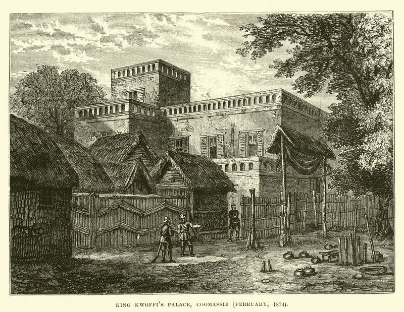 Kwoffis király-palota, Coomassie, 1874. február alkotó: English School
