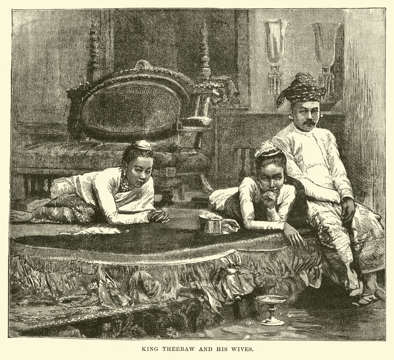 Theebaw király és feleségei alkotó: English School