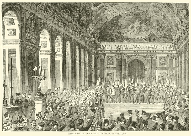 Vilmos királyt 1870 decemberében Németország császárává kiáltották ki alkotó: English School