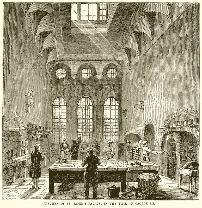 A Szent Jakab-palota konyhája, György korában III alkotó: English School
