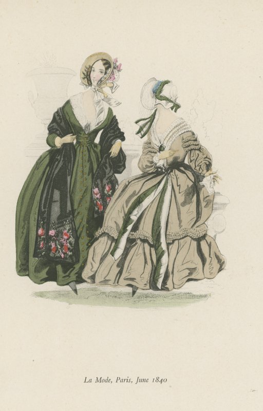 Divat, Párizs, 1840. június alkotó: English School