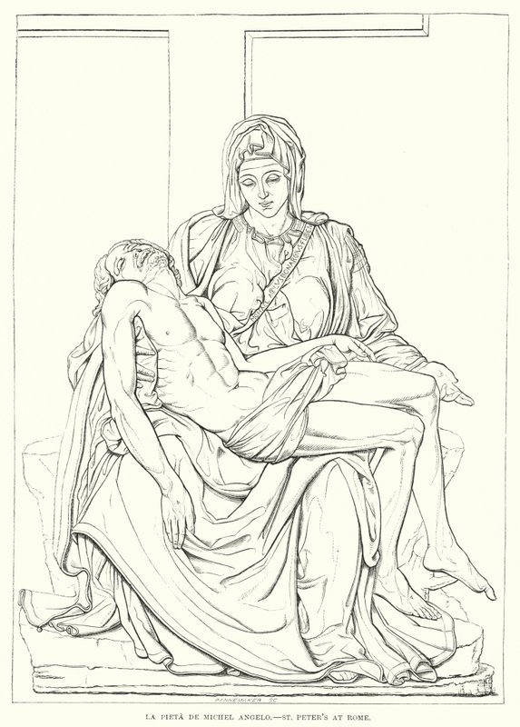 La Pieta Di Michelangelo, Római Szent Péter-templom (metszet) alkotó: English School