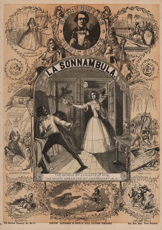 La Sonnambula, Sam Cowell egyik képregénydala (színes litó) alkotó: English School