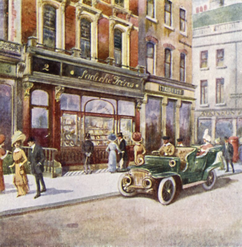 Lacloche Freres, 2 New Bond Street (színes litó) alkotó: English School
