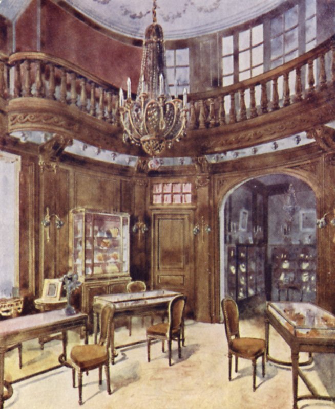 Lacloche Freres, London Showrooms, Bond Street (színes litho) alkotó: English School