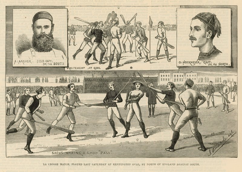 Lacrosse meccset játszott múlt szombaton a Kennington Ovalban Észak-Anglia dél ellen alkotó: English School
