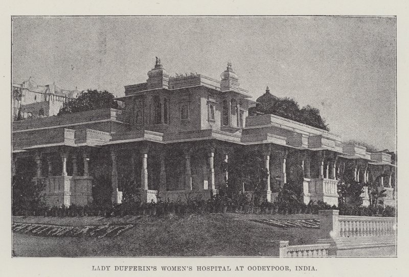 Lady Dufferin női kórháza, Oodeypoor, India (metszet) alkotó: English School