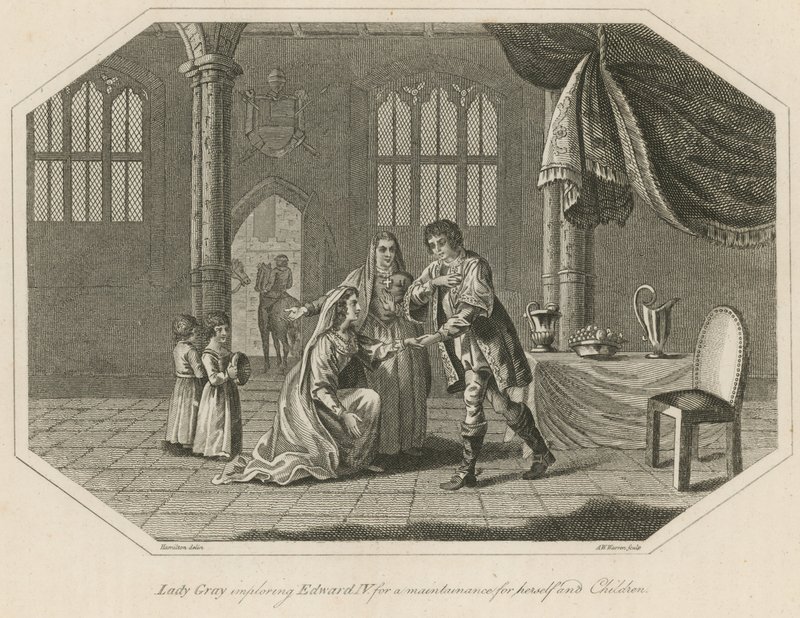 Lady Gray IV. Edward királyt kéri, hogy tartsa el magát és gyermekeit alkotó: English School