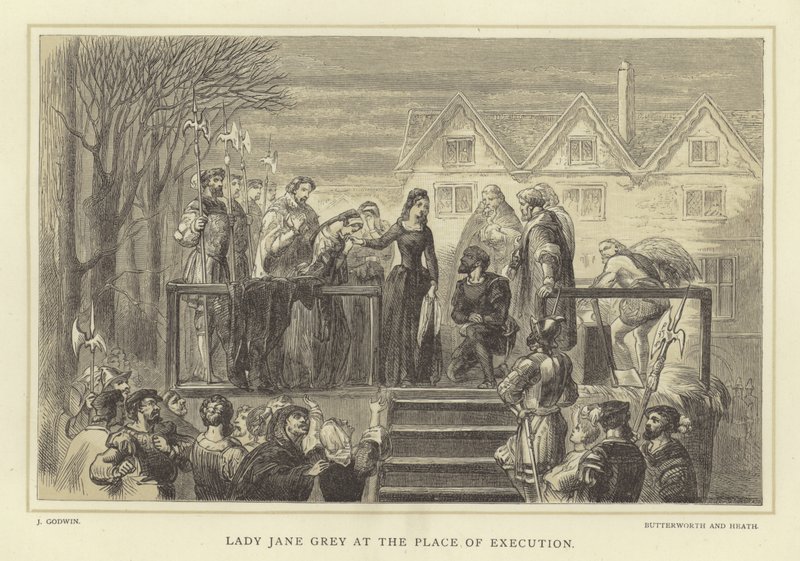Lady Jane Gray a kivégzés helyén alkotó: English School