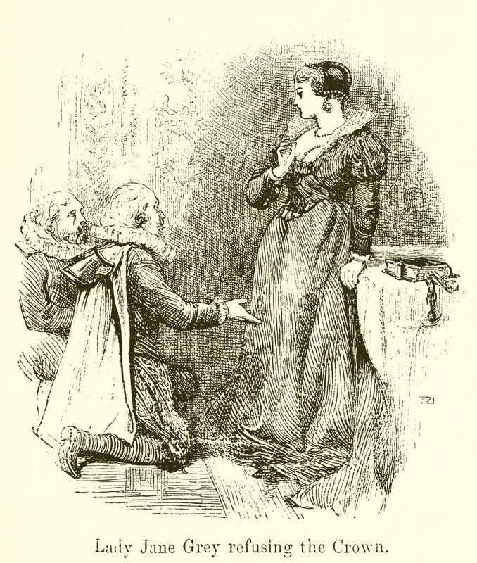Lady Jane Gray megtagadja a koronát alkotó: English School