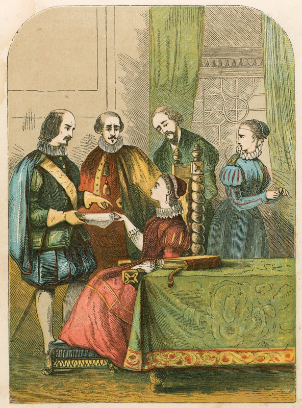Lady Jane Gray kérte, hogy fogadja el a koronát alkotó: English School