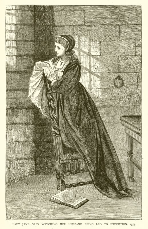 Lady Jane Gray nézi, ahogy férjét kivégezték, 1554 alkotó: English School