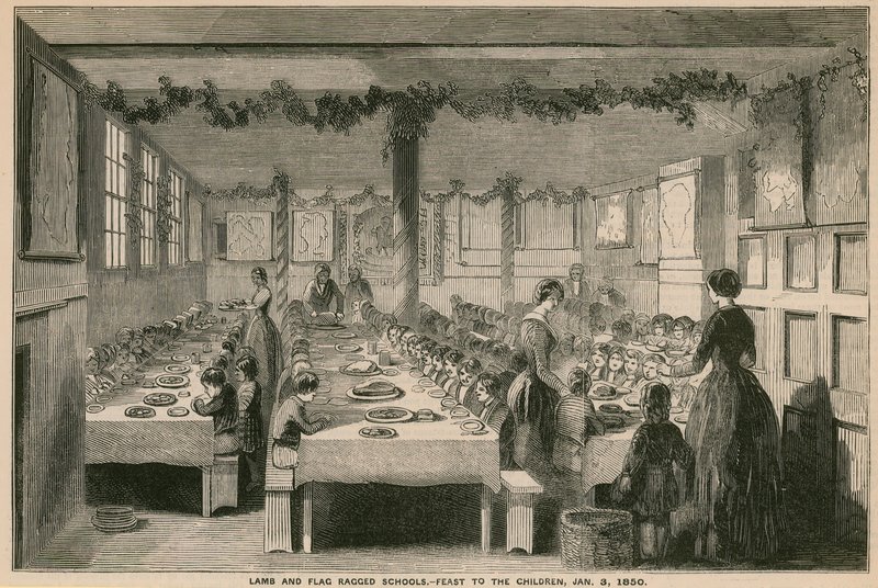 Bárány és zászló rongyos iskola, ünnep a gyerekeknek, 1850. január 3 alkotó: English School