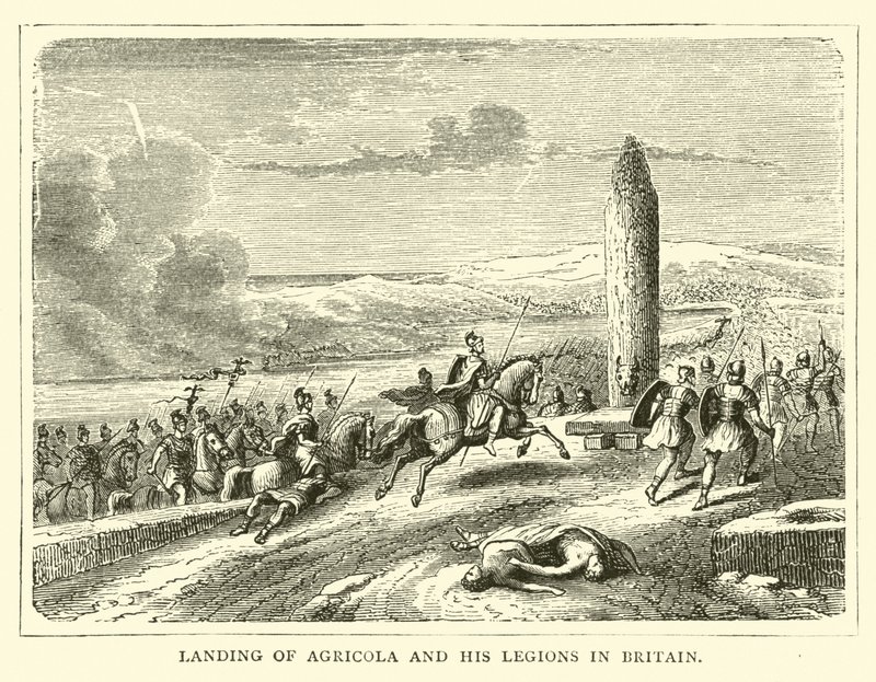 Agricola és légiói partraszállás Nagy-Britanniában alkotó: English School