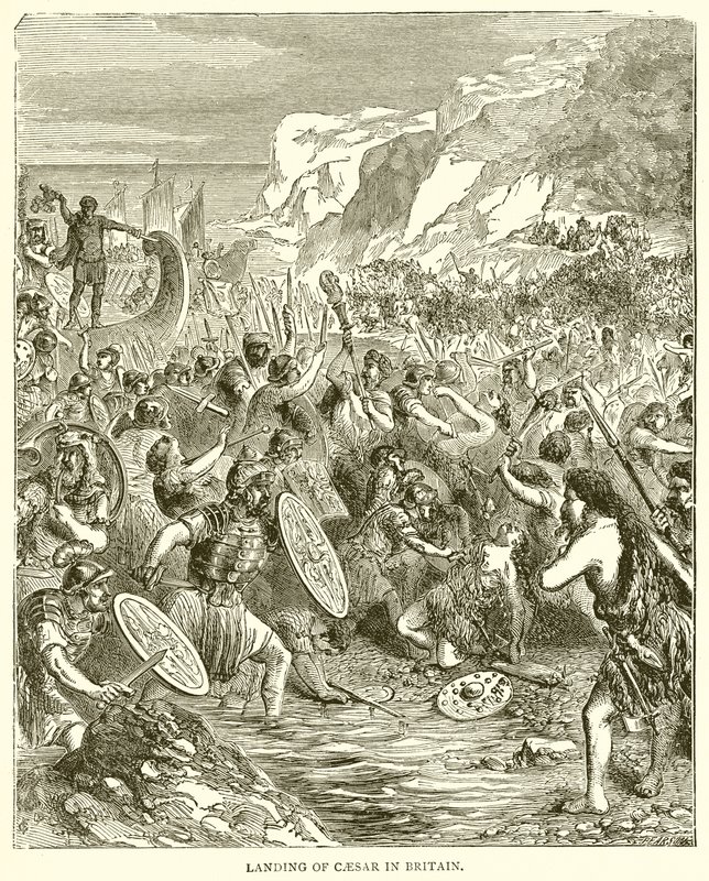 Caesar partraszállása Nagy-Britanniában alkotó: English School