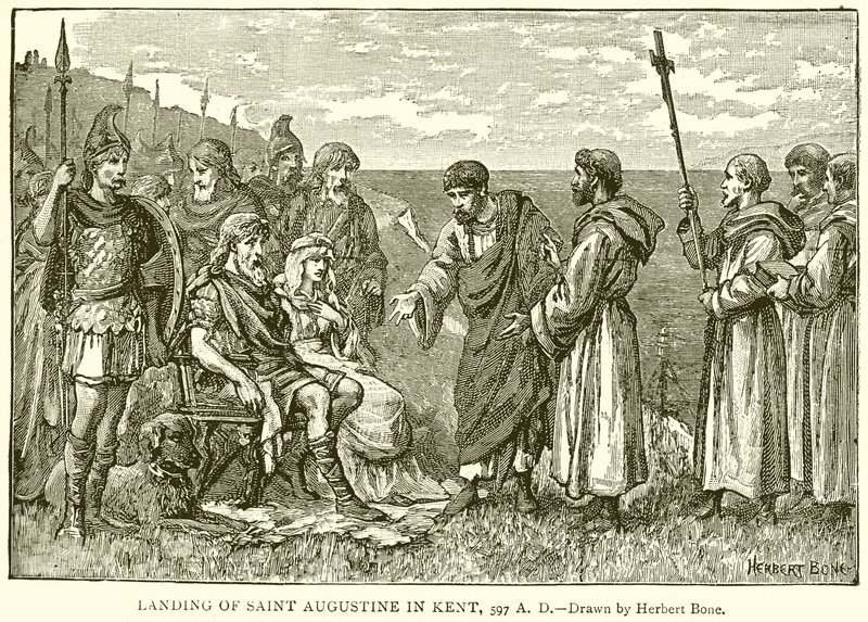 Szent Ágoston partraszállása Kentben, i.sz. 597. alkotó: English School