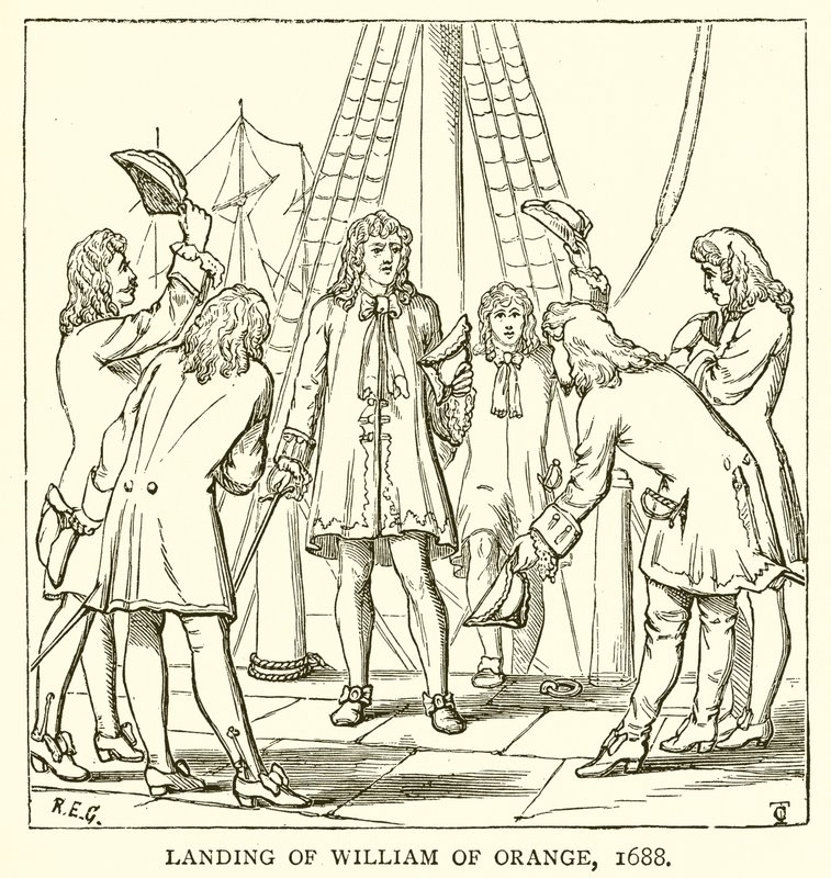 Orániai Vilmos partraszállása, 1688 alkotó: English School