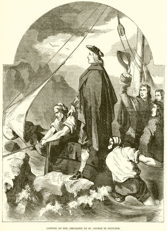 A Chevalier de St. George leszállása Skóciában alkotó: English School