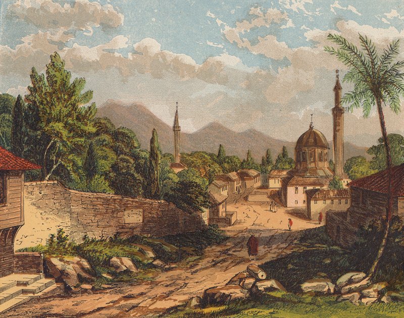 Tájkép a Szentföldön (színes litográfia) alkotó: English School
