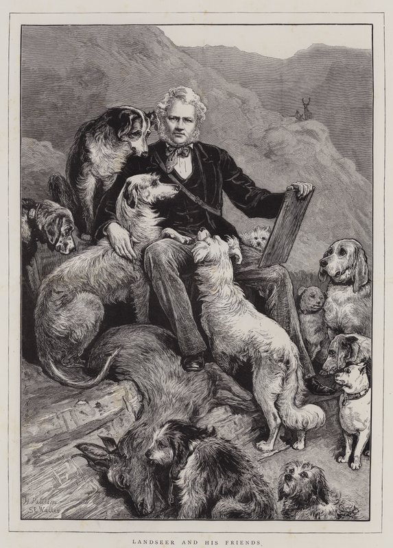 Landseer és barátai (metszet) alkotó: English School