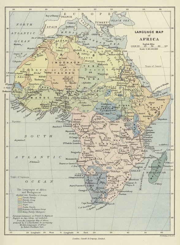 Afrika nyelvi térképe alkotó: English School