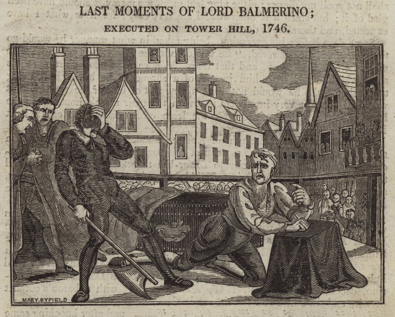 Lord Balmerino utolsó pillanatai; kivégezték a Tower Hillen alkotó: English School