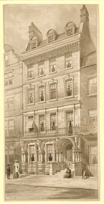 Utolsó ház a Bedford Square és az Adeline Street sarkán, Londonban (wc papíron) alkotó: English School