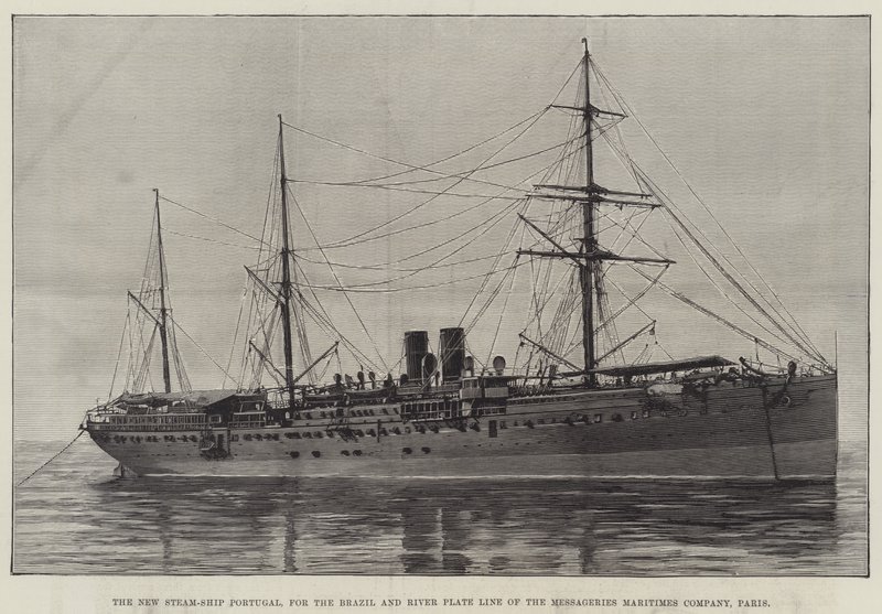 Egy fegyveres ausztrál utasszállító gőzhajó, a Courier felbocsátása Wallsend-on-Tyne-ben (metszet) alkotó: English School