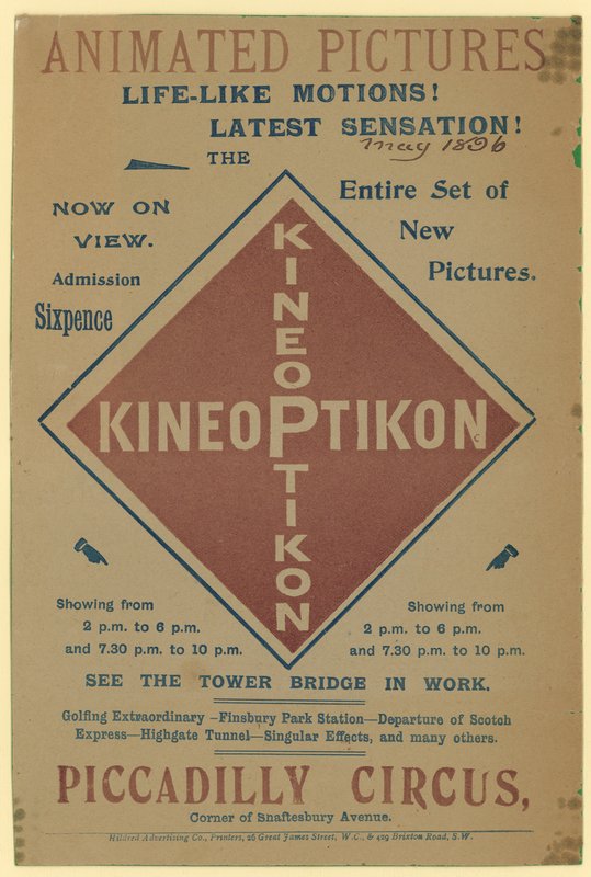 A Kineoptikon, Piccadilly Circus nevű szórólap alkotó: English School