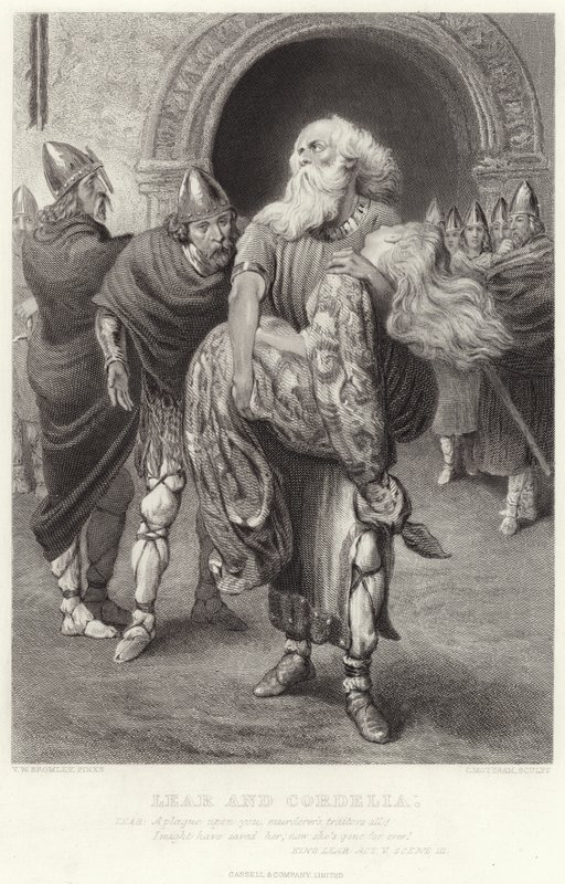 Lear és Cordelia, Lear király, V. felvonás, III. jelenet alkotó: English School