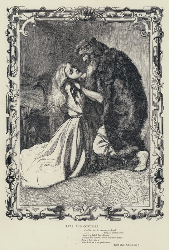 Lear és Cordelia, Lear király, iv. felvonás, 7. jelenet (metszet) alkotó: English School