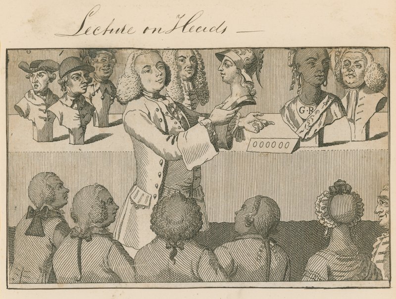 Előadás a Headsről a Long Roomban, Sadlers Wellsszel szemben, 1765. június 20-án alkotó: English School